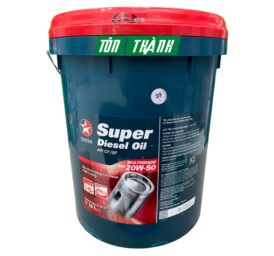 DẦU NHỚT ĐỘNG CƠ CALTEX SUPER DIESEL OIL 20W50 (18 LÍT)