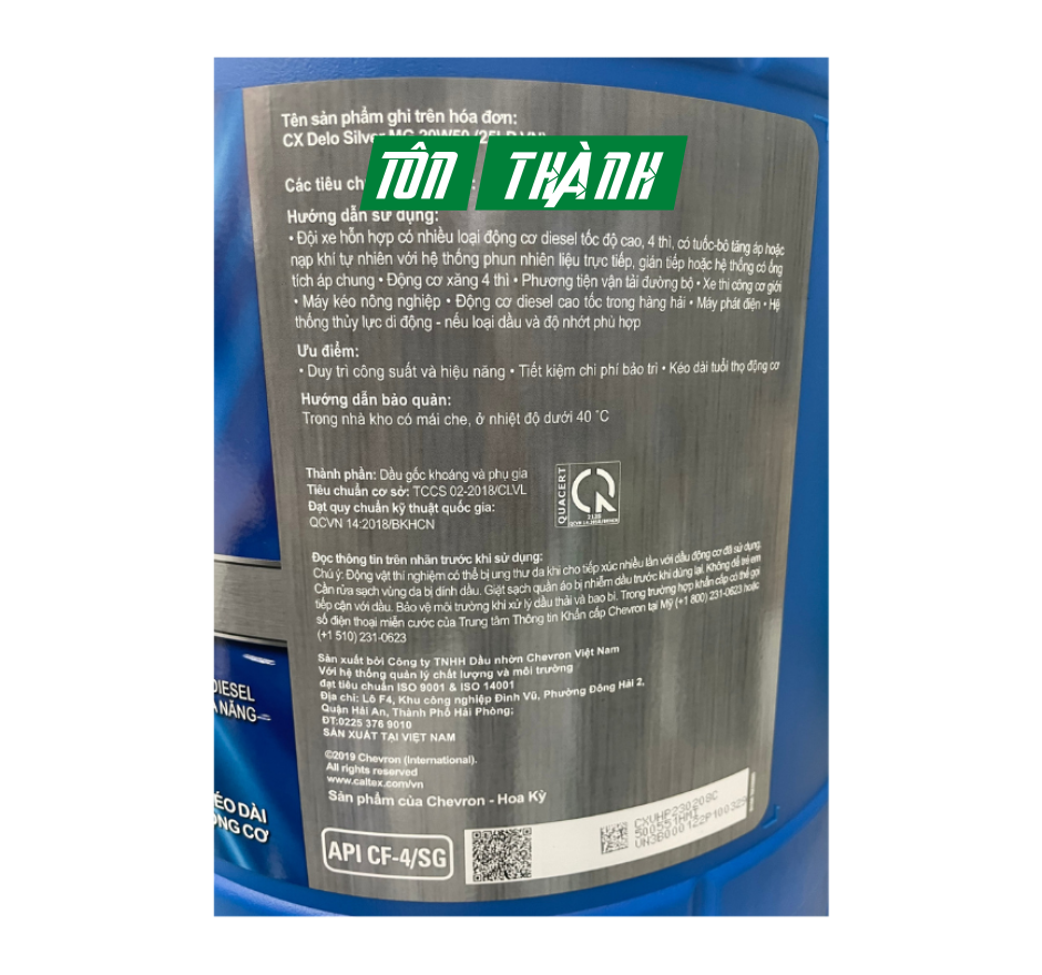 DẦU ĐỘNG CƠ CALTEX DELO SILVER MULTIGRADE 15W40 (25 LÍT)