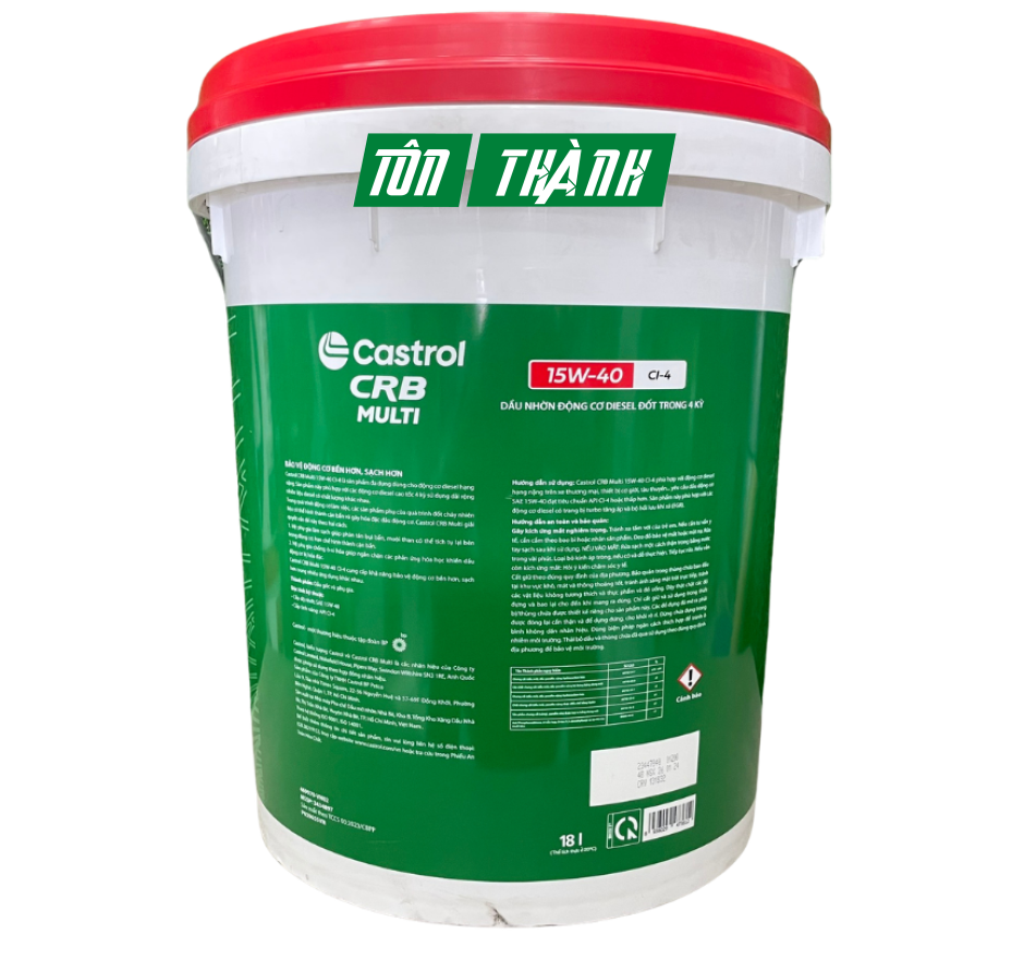 DẦU NHỚT ĐỘNG CƠ CASTROL CRB MULTI 15W40 CI-4 (18 LÍT)