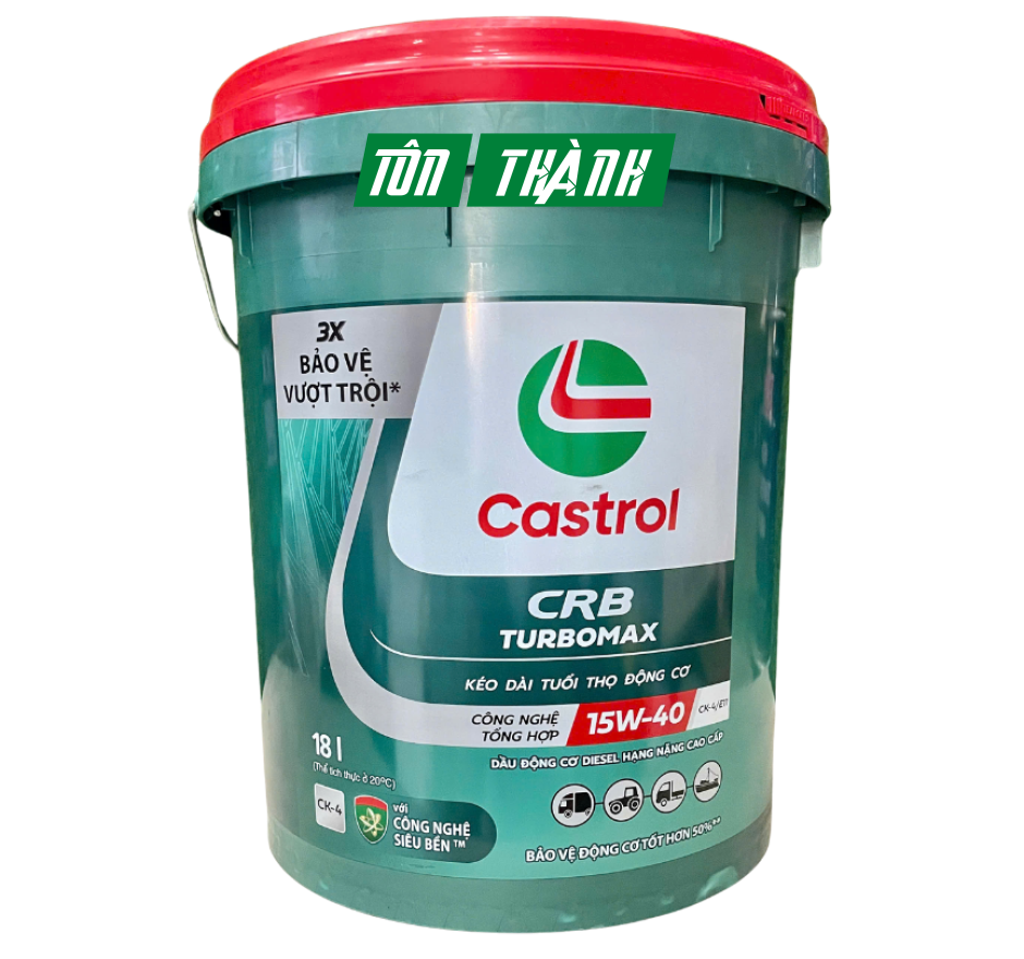 DẦU NHỚT ĐỘNG CƠ CASTROL CRB TURBOMAX 3X 15W40 CK-4 (18 LÍT)
