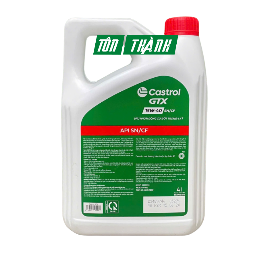 DẦU NHỚT ĐỘNG CƠ CASTROL GTX  15W40 SL/CF (4 LÍT)
