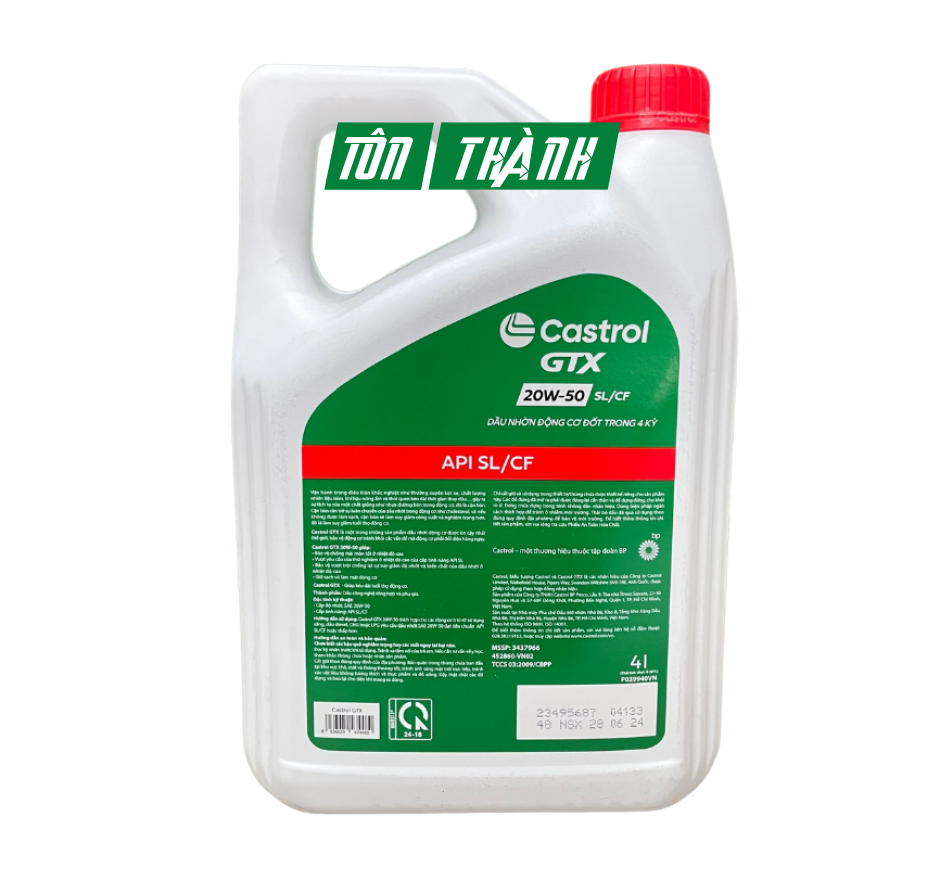 DẦU NHỚT ĐỘNG CƠ CASTROL GTX 20W50 SL/CF (4 LÍT)