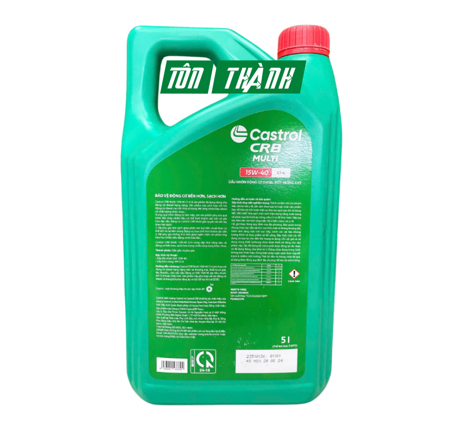 DẦU NHỚT ĐỘNG CƠ CASTROL CRB MULTI 15W-40 CH-4 (5 LÍT)