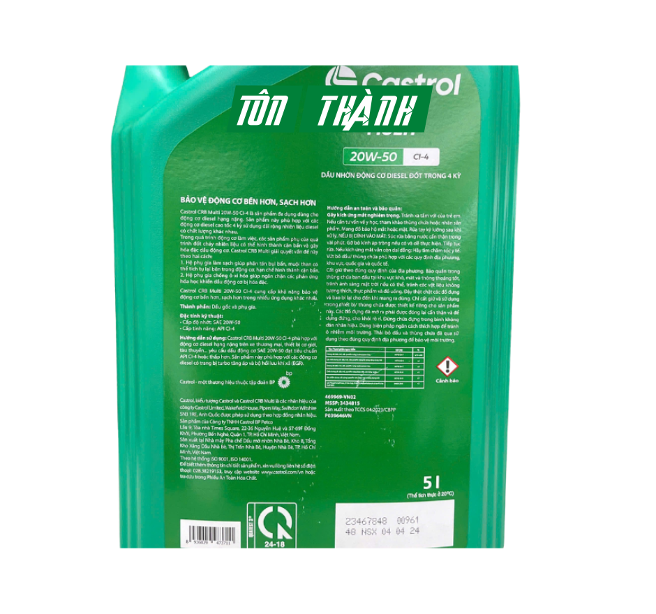 DẦU NHỚT ĐỘNG CƠ CASTROL CRB MULTI 20W50 CH-4 (5 LÍT)