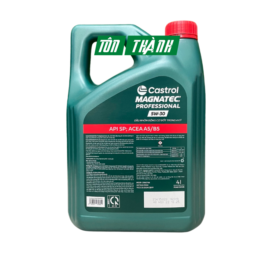Dầu Động Cơ Castrol MAGNATEC PROFESSIONAL 5W-30 SP (4 Lít) - Tổng Hợp Toàn Phần