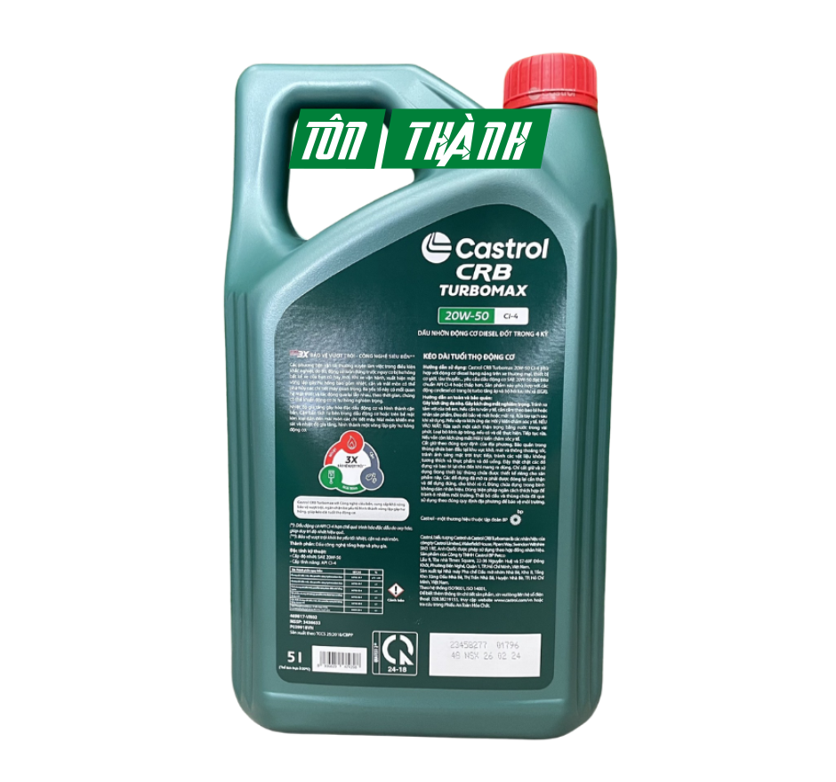 DẦU NHỚT CASTROL CRB TURBOMAX 20W50 CI-4 (5 LÍT)	