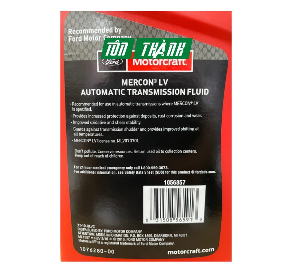 DẦU SỐ TỰ ĐỘNG FORD MOTORCRAFT MERCON LV (946ML)