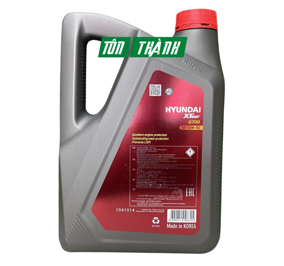 DẦU ĐỘNG CƠ XĂNG HYUNDAI XTEER G700 10W40 (4 LÍT)