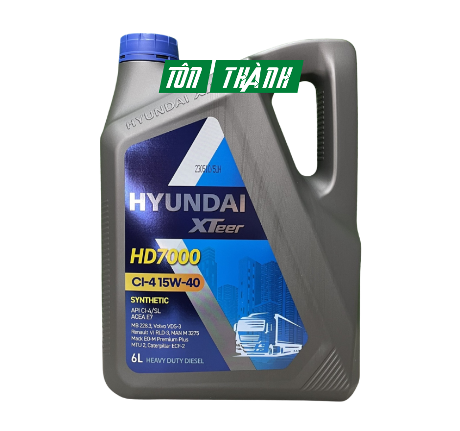 DẦU ĐỘNG CƠ DIESEL HYUNDAI XTEER HD7000 15W40 (6 LÍT)