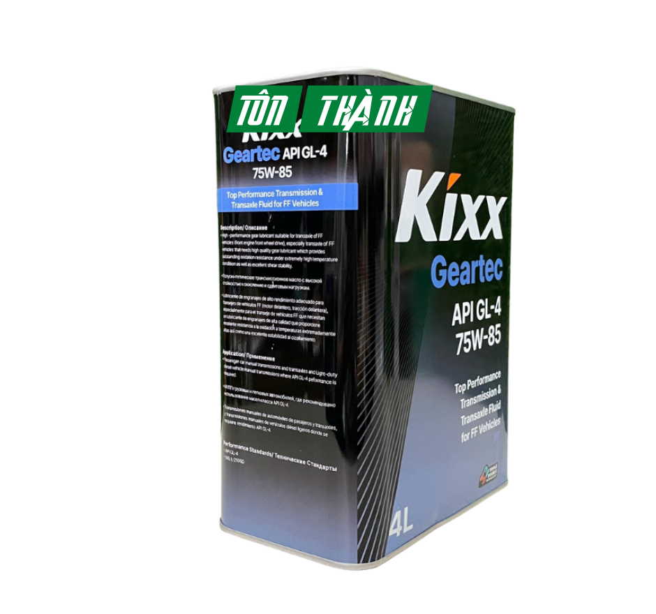 Dầu cầu và hộp số sàn Kixx Geartec API GL-4 75w85 (4 Lít)