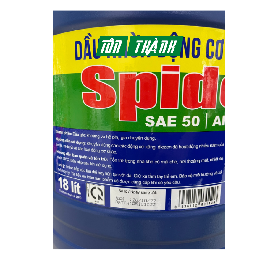 DẦU NHỚT API SAE 50 SPIDER MEKONG (18 LÍT)