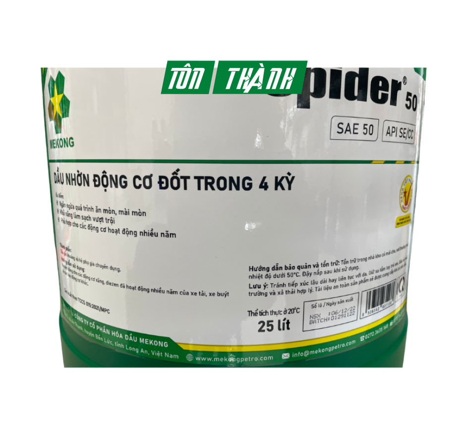 DẦU NHỚT API SAE 50 SPIDER MEKONG (25 LÍT)