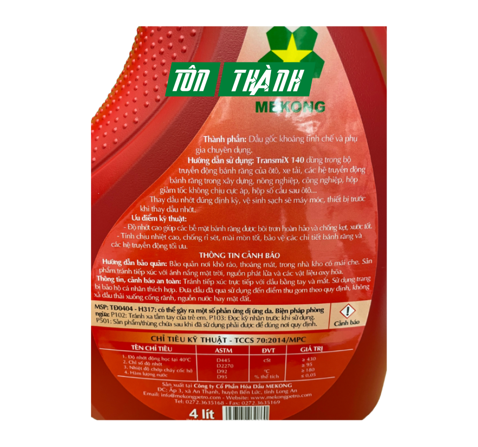 DẦU TRUYỀN ĐỘNG MEKONG TRANSMIX 140 (4 LÍT)