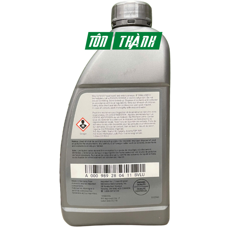 Dầu hộp số Mercedes Benz ATF MB 236.17 (1 Lít)