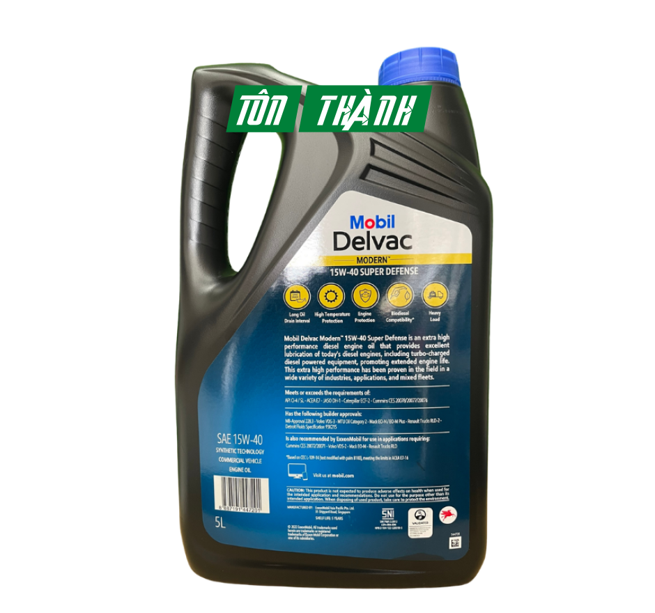 DẦU NHỚT ĐỘNG CƠ DIESEL MOBIL DELVAC 15W-40 (5 LÍT)
