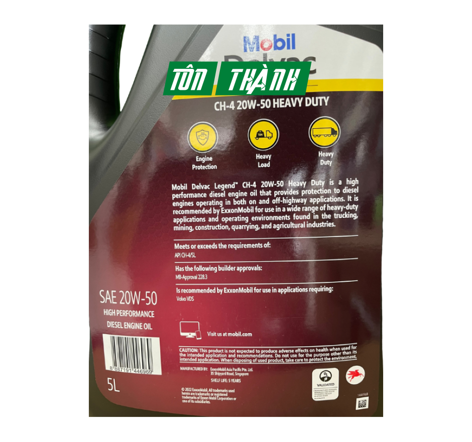 DẦU NHỚT ĐỘNG CƠ DIESEL MOBIL DELVAC 20W-50 (5 LÍT)