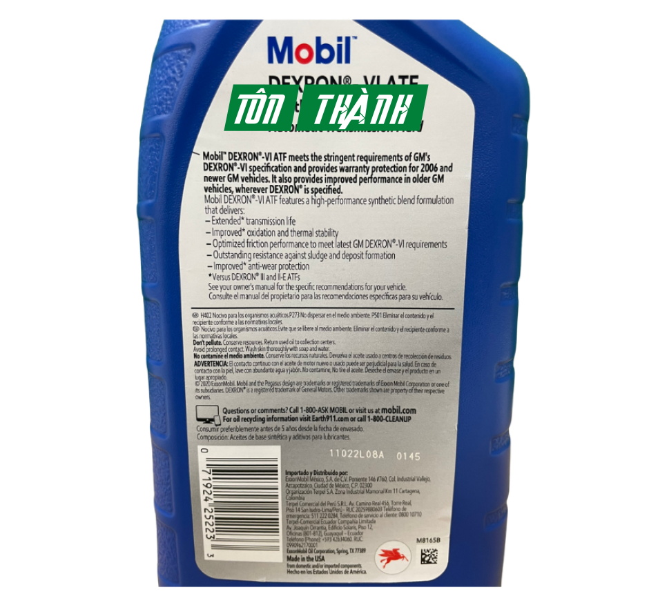 DẦU HỘP SỐ TỰ ĐỘNG MOBIL ATF DEXRON VI 946ML - DẦU NHỚT MOBIL NHẬP KHẨU MỸ