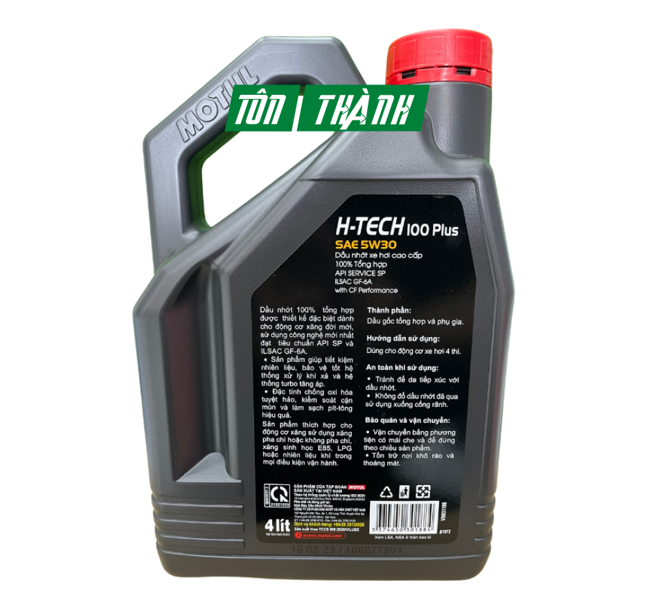 DẦU NHỚT TỔNG HỢP TOÀN PHẦN Ô TÔ MOTUL H-TECH 100 PLUS 5W30 SP (4 LÍT)