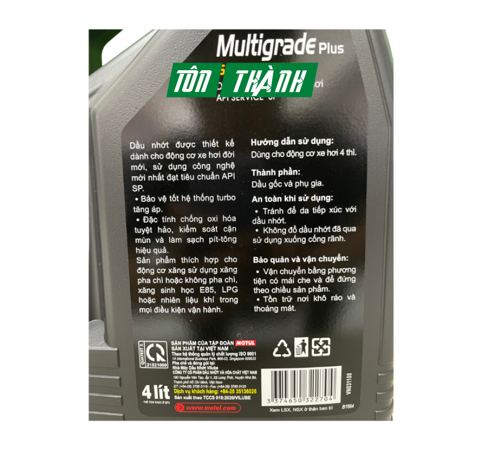 DẦU  NHỚT XE HƠI MOTUL MULTIGRADE PLUS 10W40 (4 LÍT)