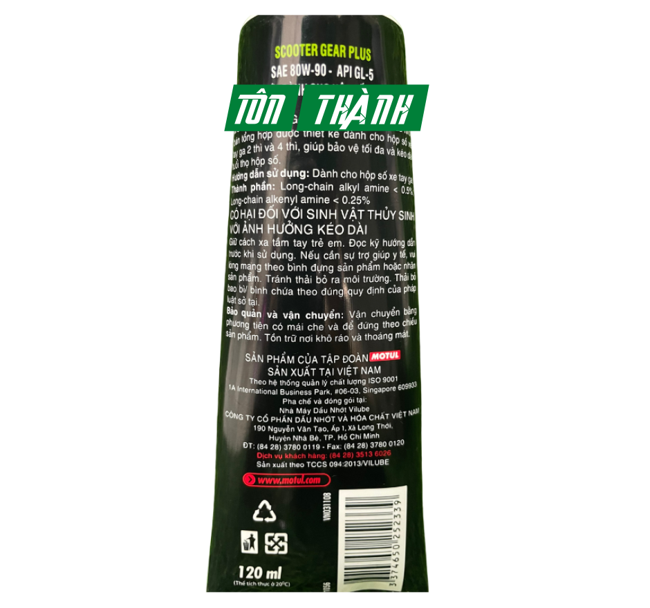 Dầu Nhớt Hộp Số MOTUL SAE 80w90 ( Nhớt Láp cho xe Tay Ga) 120ml