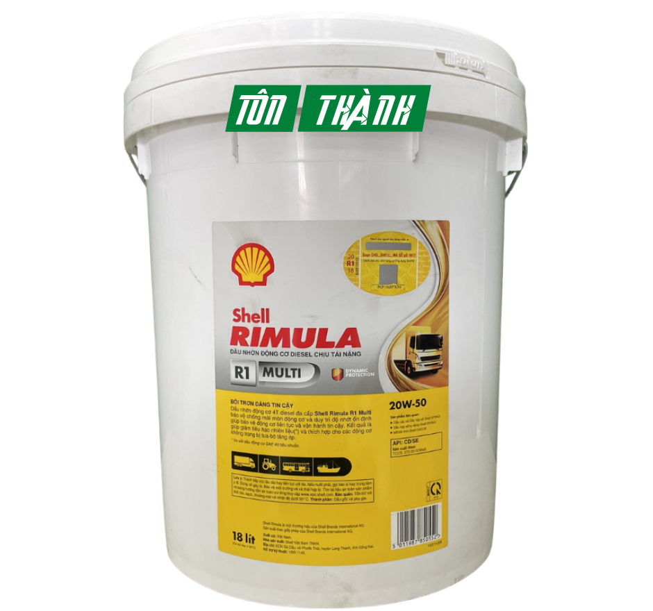 DẦU ĐỘNG CƠ SHELL RIMULA R1 20W-50 (18 LÍT)