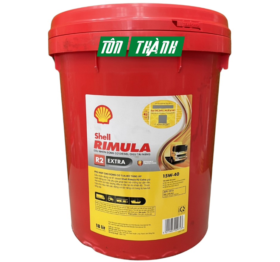 DẦU NHỚT ĐỘNG CƠ SHELL RIMULA R2 EXTRA 15W-40 (18 LÍT)