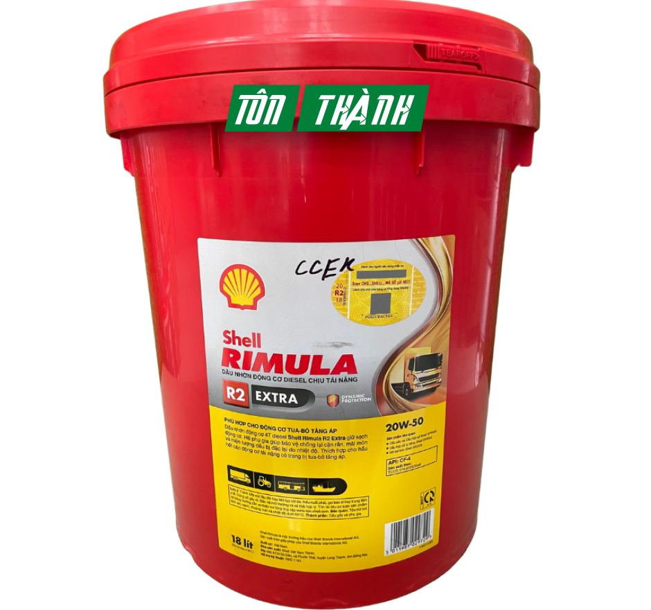DẦU NHỚT ĐỘNG CƠ SHELL RIMULA R2 EXTRA 20W-50 (18 LÍT)