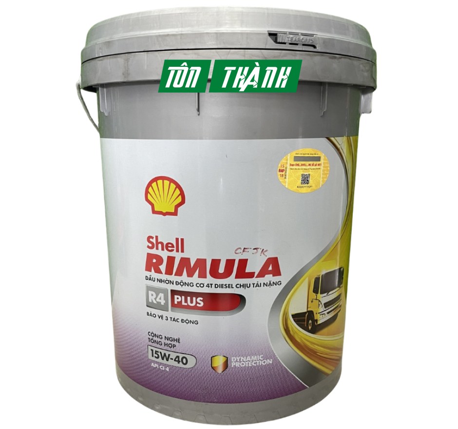 DẦU NHỚT ĐỘNG CƠ SHELL RIMULA R4 PLUS 15W40 CI4 (18 LÍT)