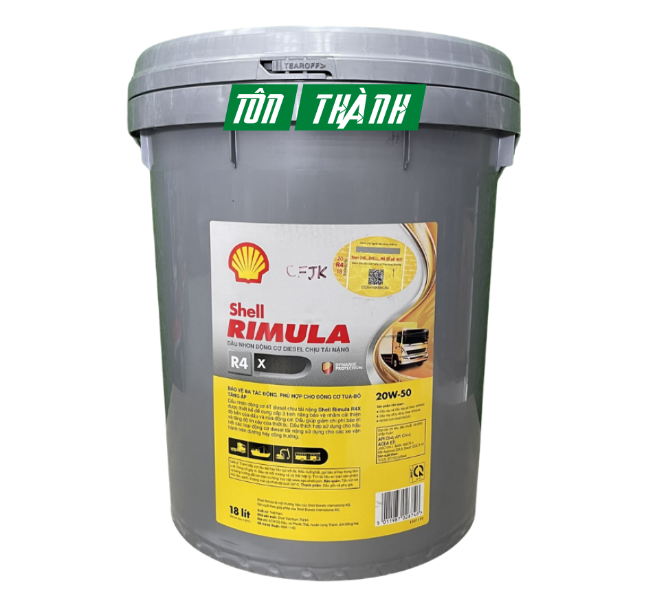 DẦU ĐỘNG CƠ SHELL RIMULA R4 X 20W50 (18 LÍT)