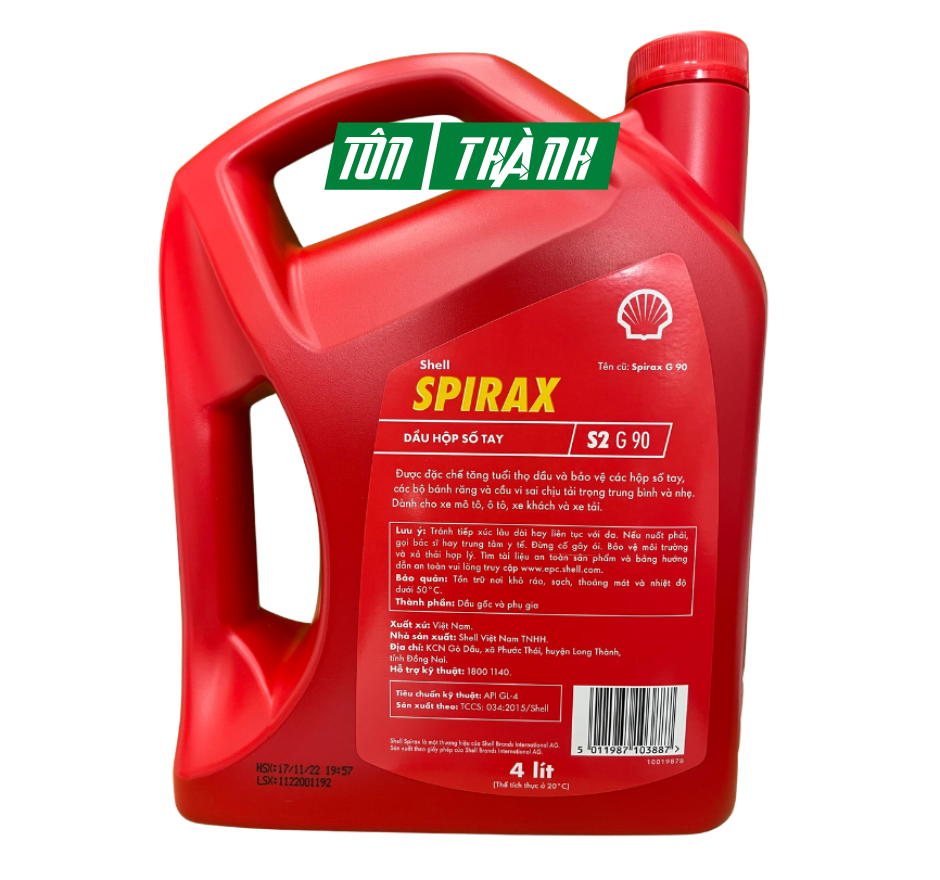 DẦU HỘP SỐ SHELL SPIRAX  S2 G-90 (4 LÍT)