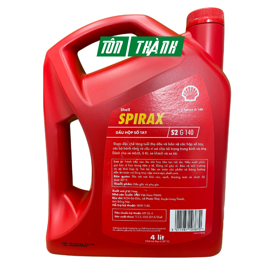 DẦU HỘP SỐ SHELL SPIRAX  S2 G-140 (4 LÍT)