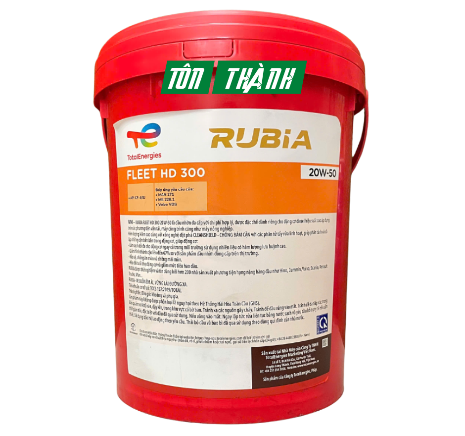 DẦU NHỚT ĐỘNG CƠ TOTAL RUBIA FLEET HD300 20W-50 (18 LÍT)