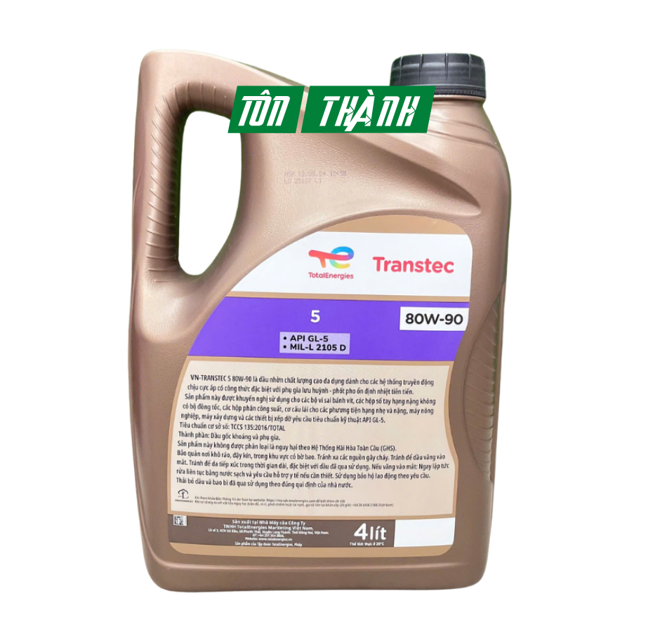 DẦU HỘP SỐ Ô TÔ TOTAL TRANSTEC 5 80W-90 (4 LÍT)