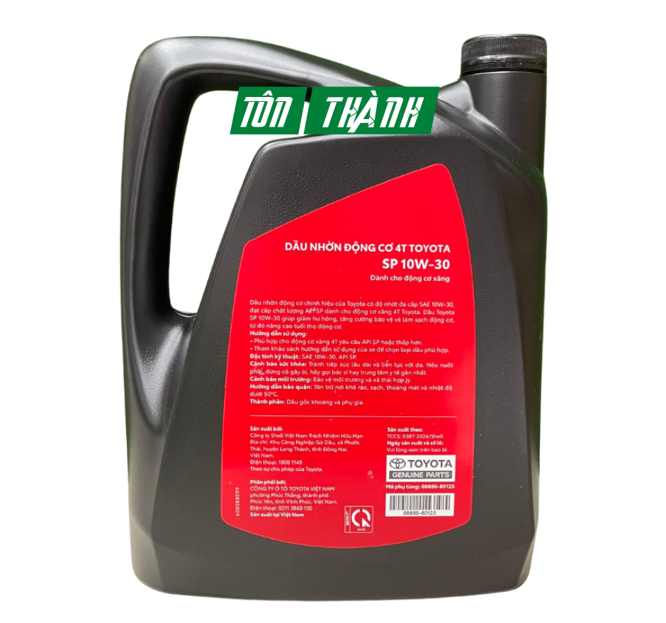 DẦU ĐỘNG CƠ 4 THÌ TOYOTA SN 10W30 MÁY XĂNG 4L 