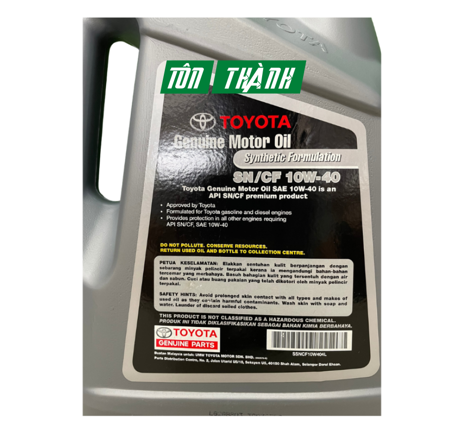 DẦU NHỚT TOYOTA GENUINE MOTOR OIL SN/CF 10W-40 (4 LÍT)