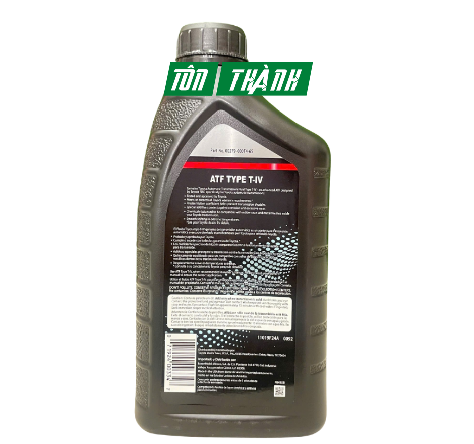 DẦU HỘP SỐ TỰ ĐỘNG TOYOTA ATF TYPE T-IV (946ML)