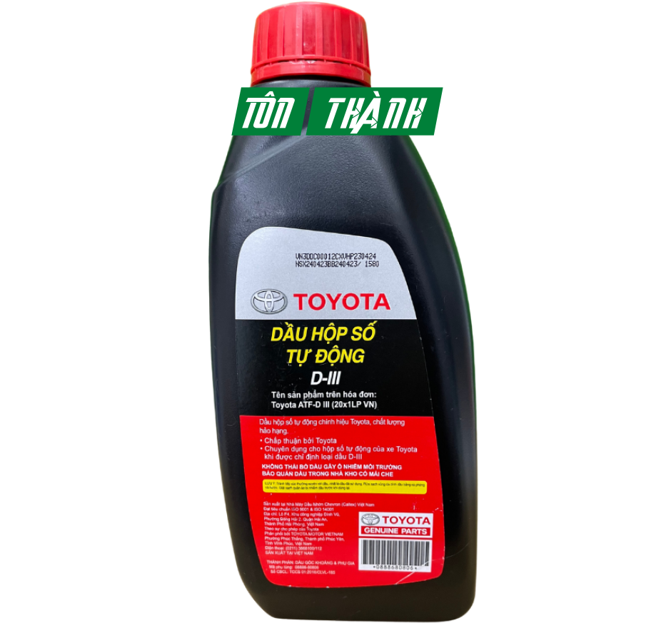DẦU HỘP SỐ TỰ ĐỘNG TOYOTA D-III (1 LÍT)