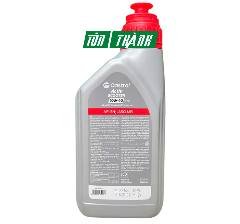 Dầu Nhớt Xe Tay Ga Castrol Activ Scooter 10W40 ( 1L & 0.8L )