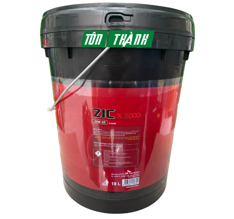 DẦU NHỚT XE TẢI NẶNG SK ZIC X3000 20W50 (18 LÍT)