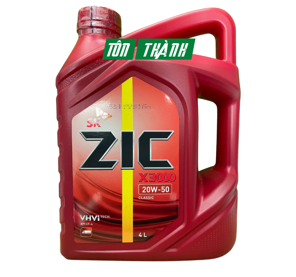 DẦU ĐỘNG CƠ Ô TÔ SK ZIC X3000 20W50 (4 LÍT)