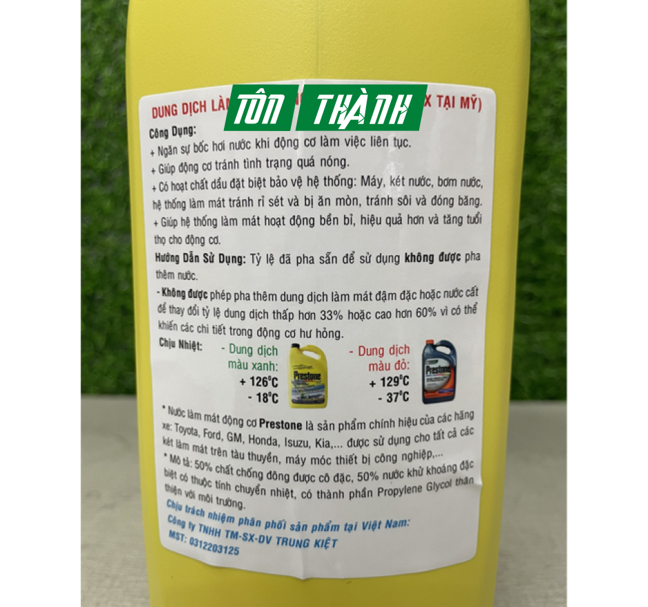NƯỚC MÁT PRESTONE XANH AF2033 PHÙ HỢP TẤT CẢ ĐỘNG CƠ XE Ô TÔ (3.78 LÍT)
