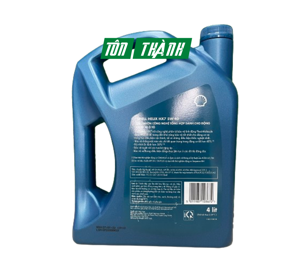 DẦU NHỚT ĐỘNG CƠ SHELL HELIX HX7 5W-40 (4 LÍT)