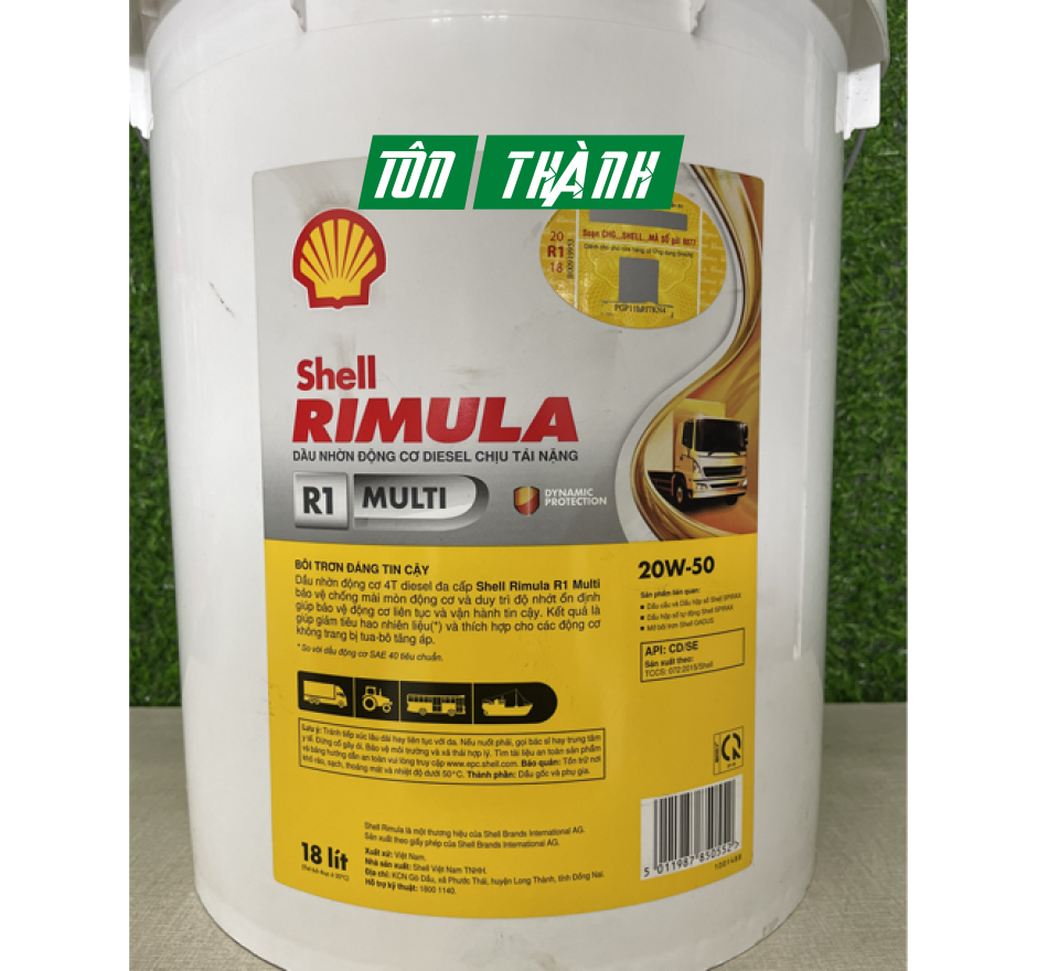 DẦU ĐỘNG CƠ SHELL RIMULA R1 20W-50 (18 LÍT)
