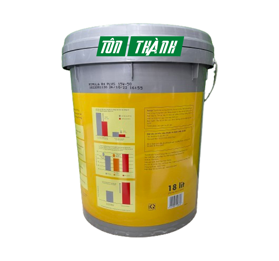 DẦU NHỚT ĐỘNG CƠ SHELL RIMULA R4 PLUS TURBO 15W50 API CI-4 (18 LÍT)