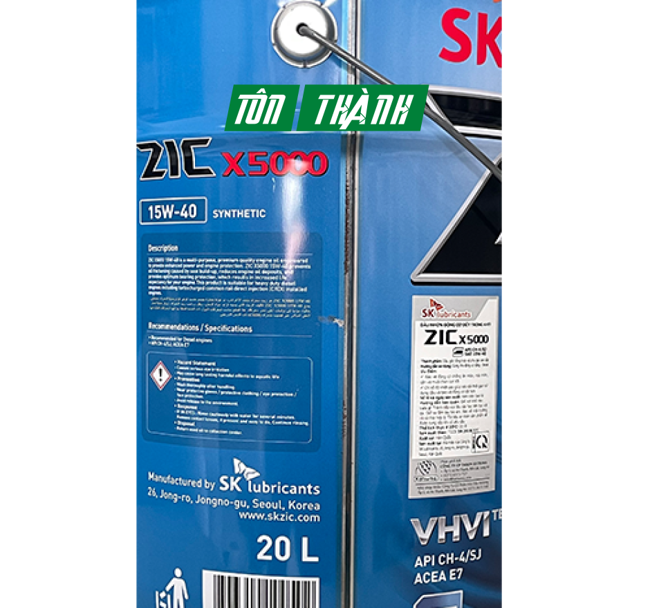 DẦU NHỚT XE TẢI NẶNG SK ZIC X5000 15W40 (20 Lít)