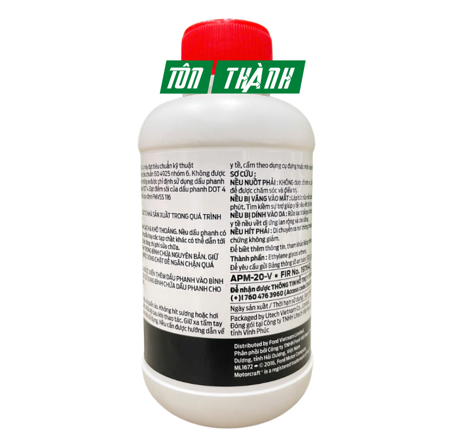 Dầu phanh cao cấp FORD DOT 4 Mã: APM-20-V (500ml)