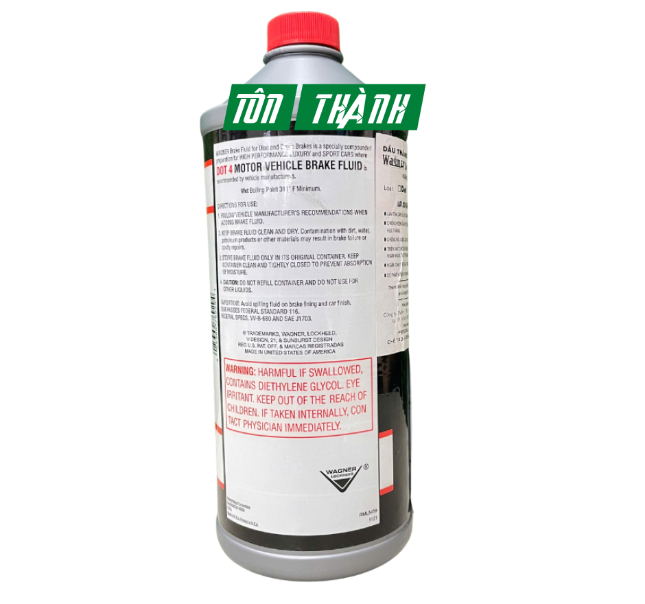 DẦU PHANH DOT4 WAGNER LOCKHEED DOT 4 (WAGNER 21) 355ML/ 946ML