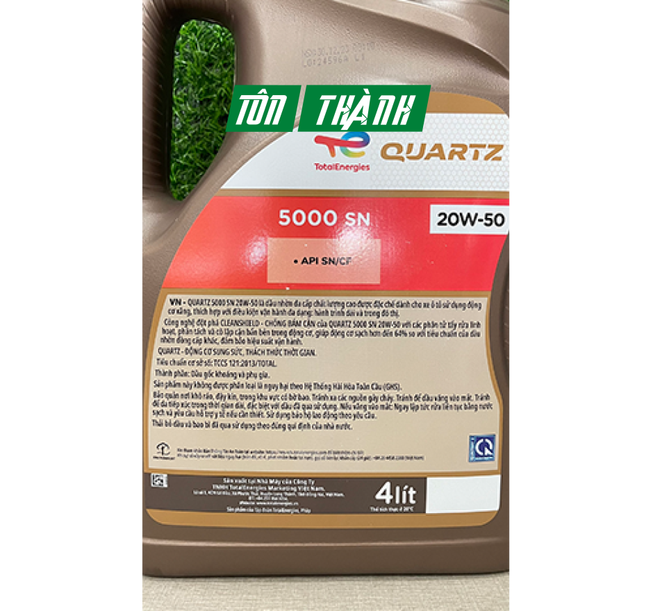 Nhớt động cơ Total Quartz 5000 20W50 (4 lít)