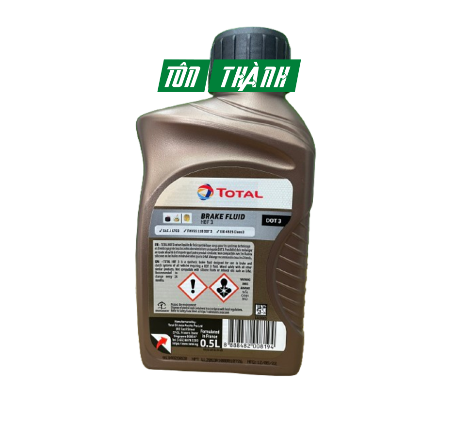 DẦU PHANH CAO CẤP TỔNG HỢP TOTAL HBF3 DOT 3 (500ML)