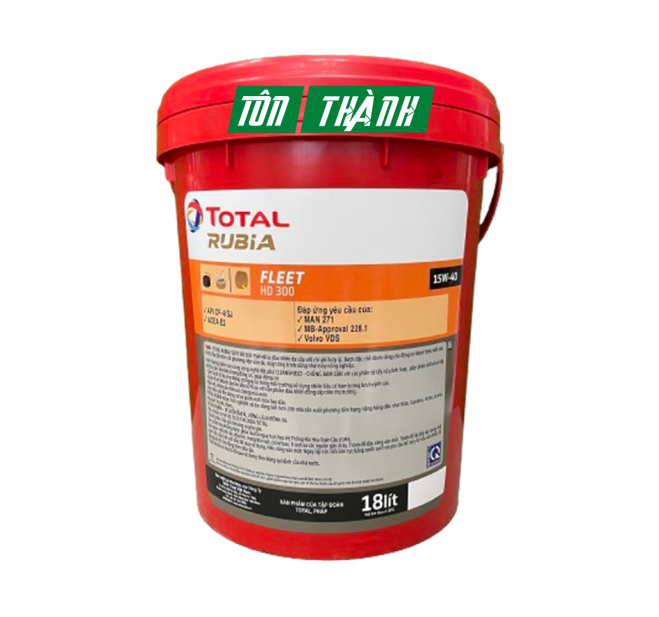 DẦU ĐỘNG CƠ DIESEL TOTAL RUBIA FLEET HD 300 SAE 15W-40 (18 LÍT)